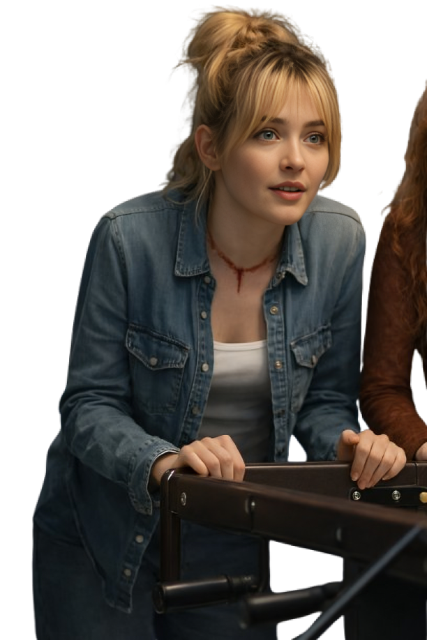 Kathryn Newton Ready or Not 2 Denim Shirt - Image 2